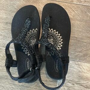 Black sparkle sandals